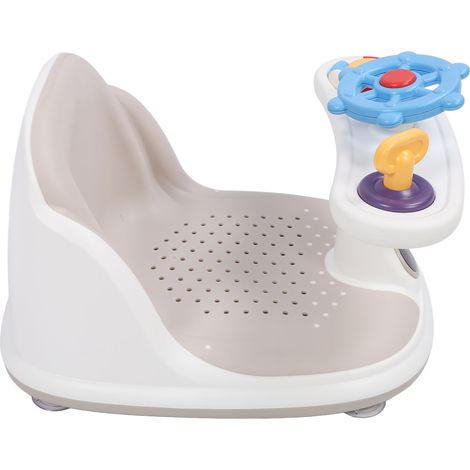 Banc de bain pour bébé avec système anti-basculement, tabouret de douche pour tout-petit avec capteur de température, siège de douche pour enfant. (1/5)