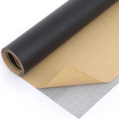 1 Kit de réparation, patch adhésif en similicuir, film imitation cuir, pour meubles, sièges auto, canapés, sacs, noir (1/5)