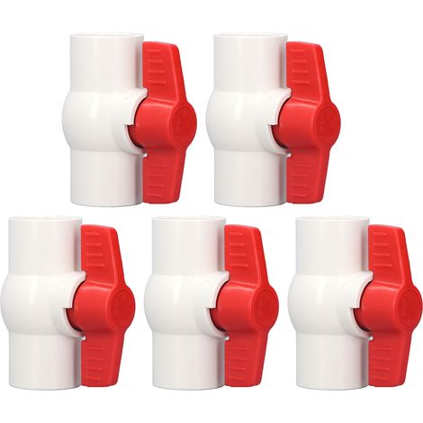 Cinq vannes à bille pour l'alimentation en eau, tubes de commutation filetés en PVC, tuyaux flexibles, raccords rapides, diamètre intérieur 20 mm