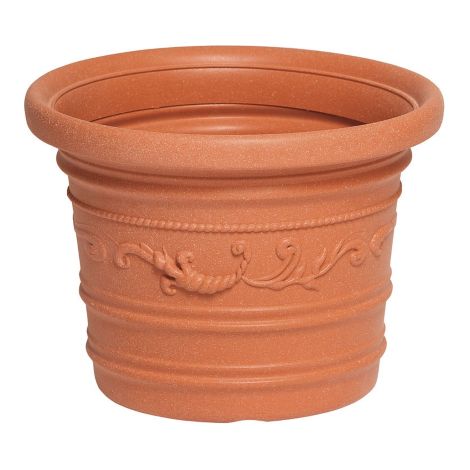 Vase prestige en re'sine de'core'e festonne'e 40x30 cm pour plantes fleurs balcons et terrasses
