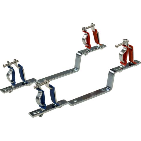 Arcanaute – Supports réglables pour collecteurs 1/2" (15/21) – 3/4" (20/27) – 1" (26/34) – Métal chromé anti-corrosion – Longueur 29,5 cm