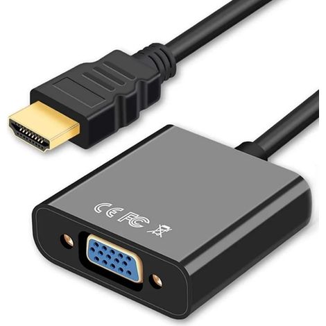 1080P vergoldeter ABS-Adapter auf VGA-Konverter mit 3,5-mm-Audioanschluss, Plug & Play, mehrfacher Abschirmung für Laptop, Desktop-Monitor, Projektor (7, 8, 8,1 Zoll) (1/5)