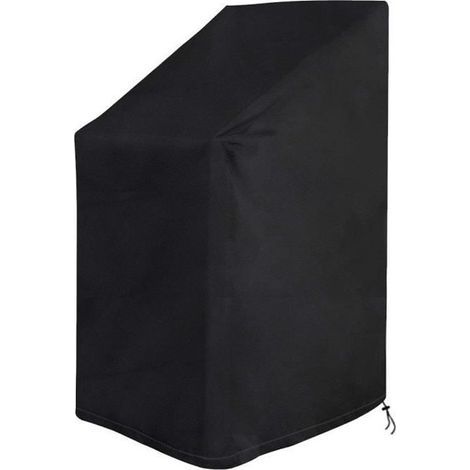 (Schwarz) Wasserdichte Schutzhülle für stapelbare Gartenstühle 65 x 65 x 80/120 cm (1/4)