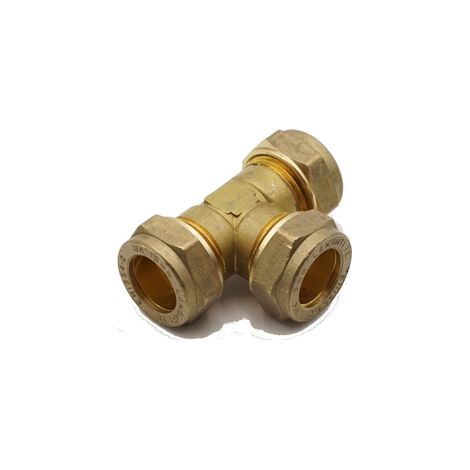 PrimaPlus Brass Compression Equal Tee 15mm Pack of 10 (1/2)