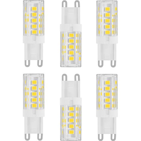 Ampoule LED G9 3W équivalent halogène 35-40W, sans scintillement, non dimmable, mini ampoule à économie d'énergie à 360°, blanc froid 6000K, lot de 6 (1/5)
