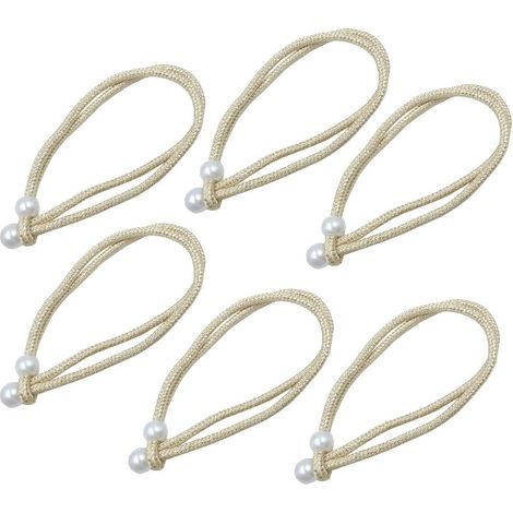 6 attaches tressées pour rideaux, perles 40cm, idéales pour salon, chambre ou café. (1/5)