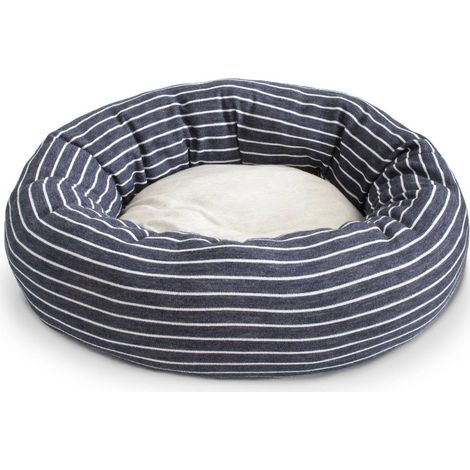 Cuccia a ciambella super imbottita fantasia mille righe per cani e gatti
