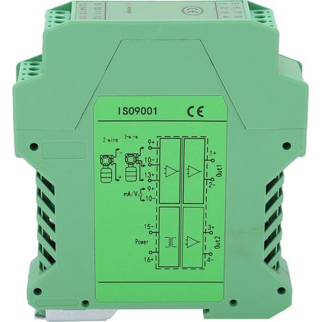 Transmetteur Isolateur de Signal - 1 entrée 2 sorties, Courant Tension DC, Montage Rail DIN, Conversion 0-5V vers 0-10V (1/5)