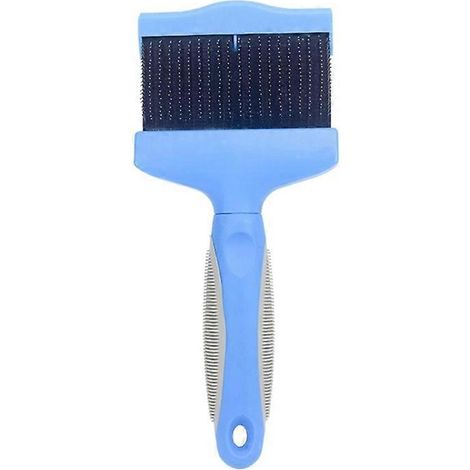 Brosse double face pour animaux, picots en acier inoxydable pour démêler les poils - Bleu clair