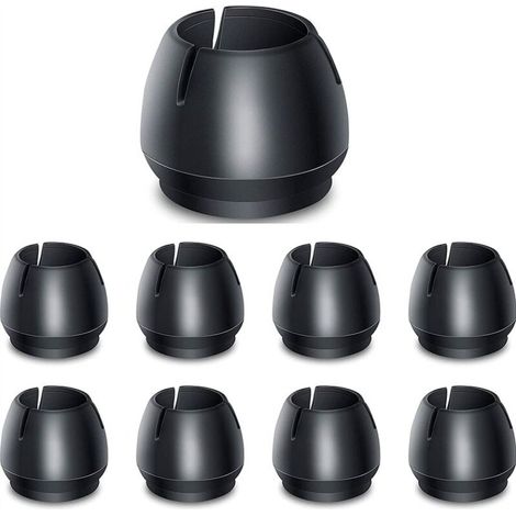 Protections de meubles : 24 pièces de protections de sol en silicone pour pieds de chaises, coupelles en feutre, embouts de pieds ronds antidérapants (1/4)