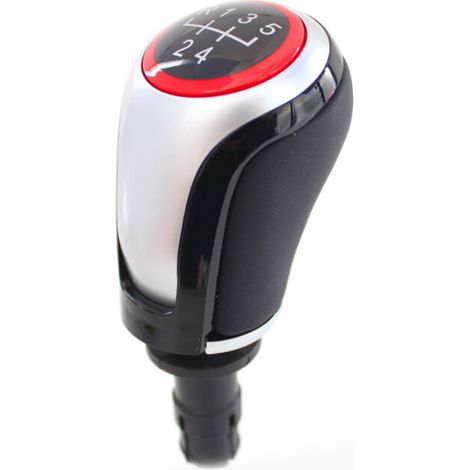 Compatible avec les voitures Volkswagen, Audi et Skoda à boîte de vitesses manuelle. Un pommeau/levier de vitesses rouge à 6 rapports, au design sportif et attrayant. (1/4)