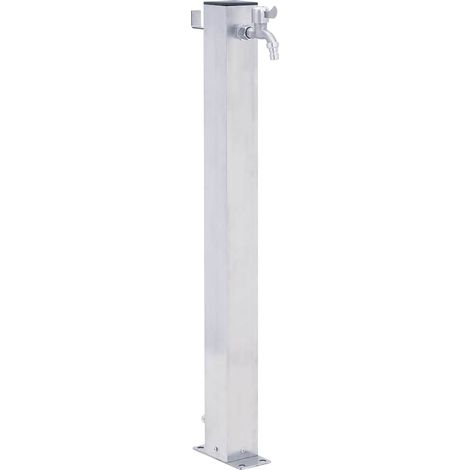 Wassersäule für den Garten 100 cm Edelstahl Quadratisch