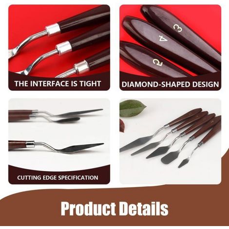 Spatules pâtisserie inox - 5 pièces - Convient pour glaçage, crêpes, gâteaux, décoration pâtisserie Étiquette (1/5)