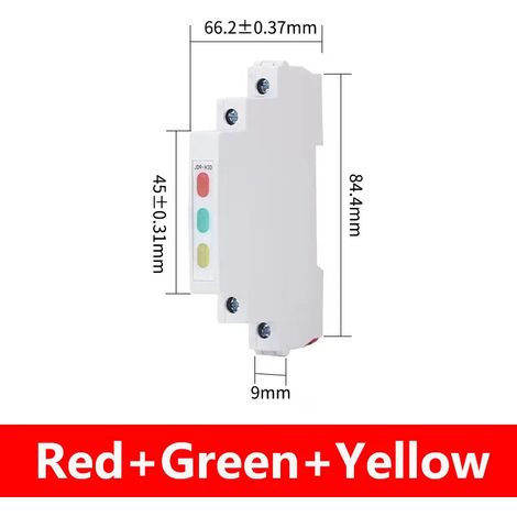Feu de signalisation LED tricolore (220 V CA/24 V CC) pour montage sur rail DIN, boîtier de distribution ultra-mince, double/simple, rouge/vert. (1/5)