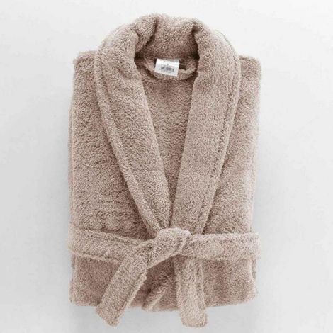Peignoir Mixte Éponge Col Châle Uni – Tendresse 500 g/m² - Taupe (1/5)