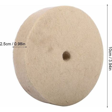Ruota lucidante in feltro di lana, ruota lucidante rotonda, disco lucidante in feltro morbido di lana, tampone lucidante beige da 10 cm (4 pollici) (1/4)
