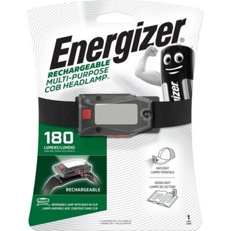 Linterna frontal recargable desmontable negra ENERGIZER 180 lm SANS MARQUE
