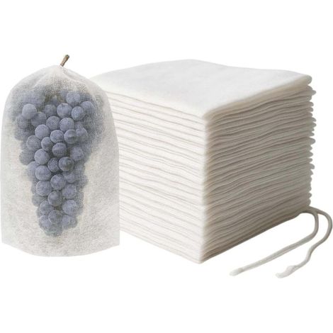 100 Sacs de protection pour raisins 15x38cm, filets à fruits en organza avec cordon de serrage (1/3)
