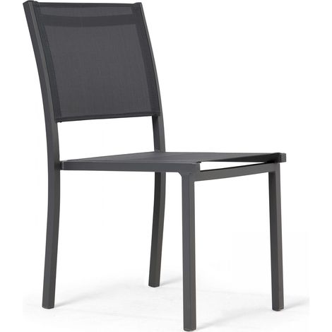 Oviala – Chaise de jardin en aluminium et textilène – Assise déperlant – Empilable – Résistante aux intempéries et UV – Dimensions 48x60x87 cm (1/10)