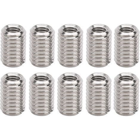 10pcs Filetage Réducteur écrou Réparation Kit D'insertion Raccord de Tuyau Adaptateur Réducteur Accessoire de Fixation en Acier Inoxydable, Femelle M5 X 0.8mm, Mâle M8 X 1.25mm 12MM (1/5)
