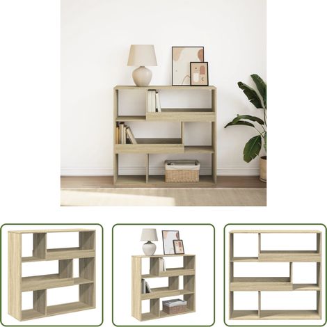 vidaXL Holzregal - Bücherregal/Raumteiler Sonoma-Eiche 100x33x94,5 cm (1/5)