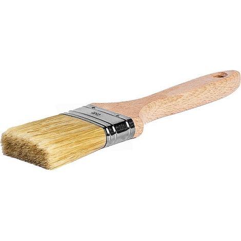 Brosse plate en bois laqué et soie synthétique blonde extra Taille: 20 mm