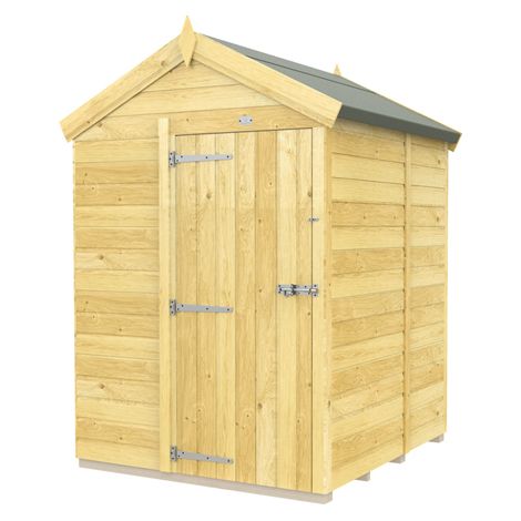 5 x 5 Feet Apex Shed - Single Door Without Windows - Wood - L158 x W147 x H217 cm