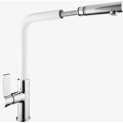 Granitan Mitigeur Robinet De Cuisine Avec Bec Extensible - Blanc (1/5)