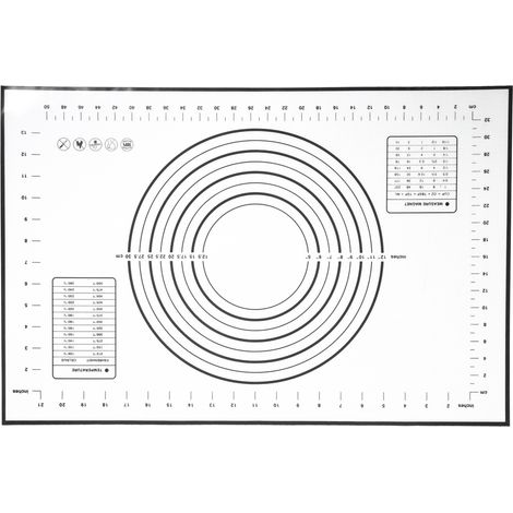 Lot de 2 Tapis de Cuisson Silicone Antiadhésif pour Pâtisserie, Planche à Rouler Pâte, Accessoire Cuisine Noir (1/5)