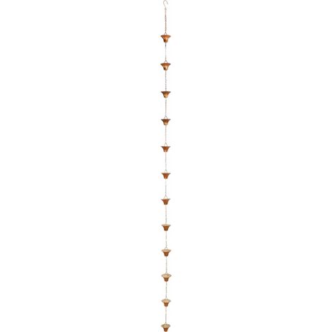 esschert-design Chaîne de pluie décorative cuivre 254 cm (1/3)