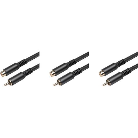 Câble d'extension RCA à 3 fils, câble audio/vidéo RCA, connecteur RCA mâle-femelle, compatible avec les haut-parleurs, les caissons de basses, les appareils photo, les amplificateurs, etc., longueur 1 (1/5)