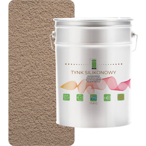 Silikonputz für Außenfassaden, Walnuss 1,5 mm Premium 15 kg (1/5)