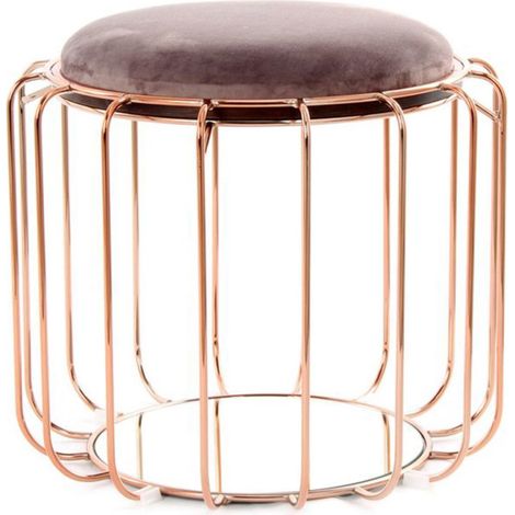 Pouf & Table d'Appoint "Comfortable" 50cm Violet & Rose (1/3)