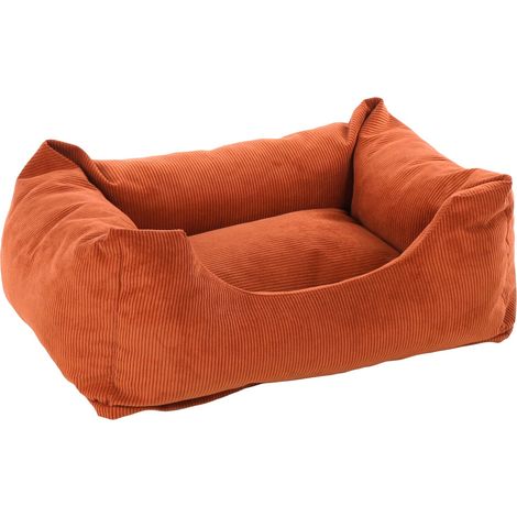 Coussin panier côtelé Rectangle Cognac 100 x 80 x 25 cm