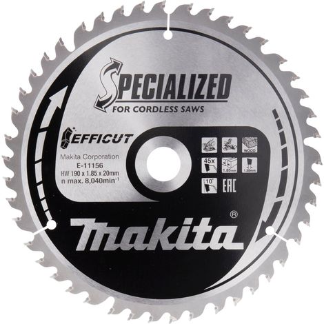 MAKITA E-11156 Efficut TCT for wood 190mm x 20mm x 45T