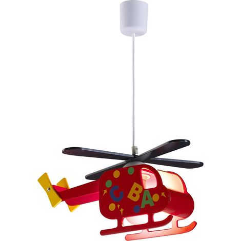 Lámpara infantil de techo Helicóptero Rojo (1/5)