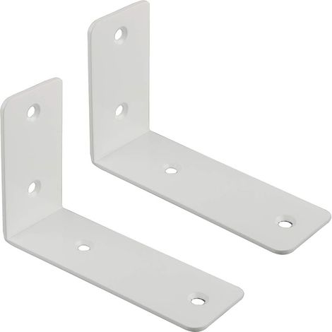 Equerre Etagere Murale Blanche, Support Étagère Murale Charge Lourde Industrielle en Acier Inoxydable, Support Angle Brace en L pour Planche, 125 x 85 x 45mm, 2 Pcs (1/5)