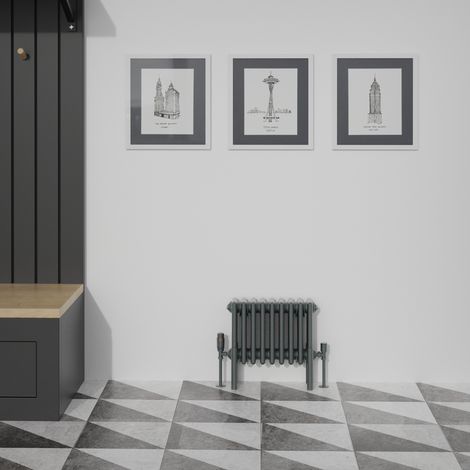 WarmeHaus 300x425mm Traditional 4 Column Anthracite Radiator (1/5)