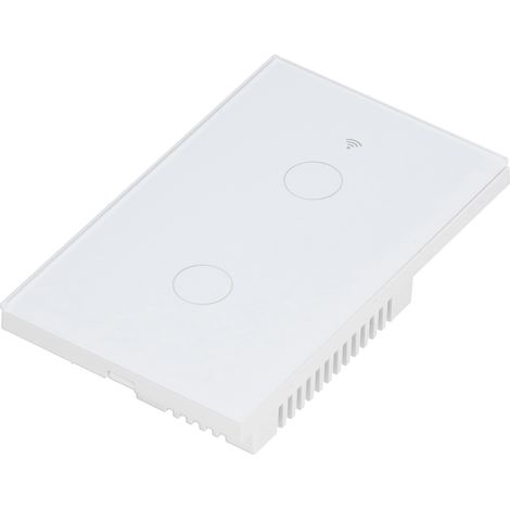 Für Zigbee Tuya Fernbedienungs-Lichtschalter mit Sprachsteuerung, 2-fach US-Wand-Touch-Schalter, AC 100–240 V, Weiß (1/5)