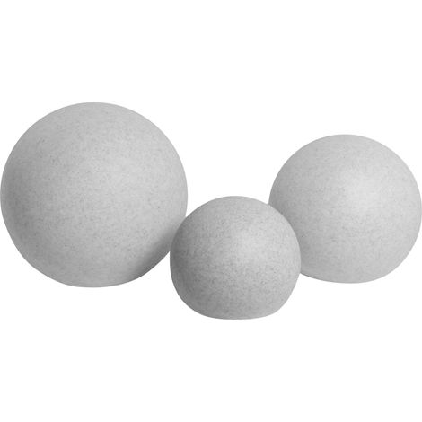 Conjunto de 3 lámparas esféricas LED para exterior de material sintético con protección IP67 resistentes al agua con mando a distancia gris claro Dillons (1/5)