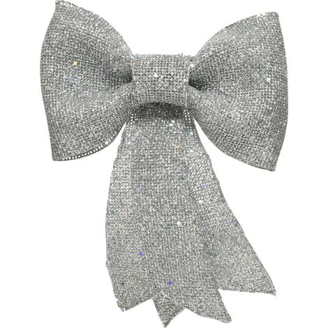 Kaemingk Kunst-Schleife Glitterhänger 1,7 x 31 x 40 cm silber Schleife