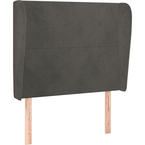 Cabecero complemento de dormitorio mueble con barandilla 93 x 23 x 118/128 cm tejido terciopelo gris oscuro TDL0204850 (1/5)
