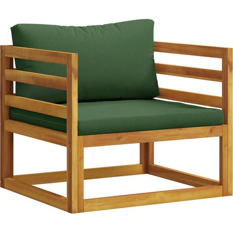Sillón modular con cojines 100 % poliéster Acacia Sólido vidaXL (1/5)