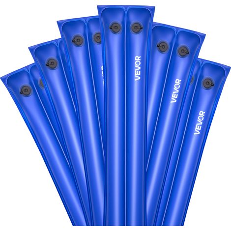 VEVOR Sac a Eau pour Bache de Piscine, Lot de 6, Sac de Lestage a Eau Double Chambre, 2,4 m, Sacs en Tube Lestes PVC Epaisseur 0,4 mm, avec Bouchon Etanche, pour Bache de Piscines Creusees Hiver, Bleu