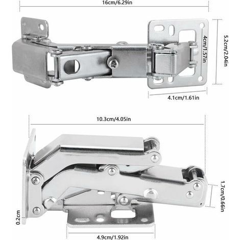 Charnière hydraulique à tampon sans trou Charnière à grand angle sans trou avec amortissement 4pcs (1/3)