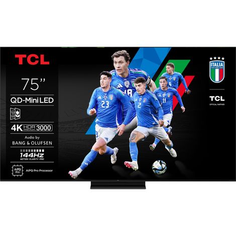 TCL C79K Serie Smart TV QD-MiniLED 4K 75 pollici 75C79K, audio B&O, Dolby Vision IQ & Atmos, Google TV (1/4)