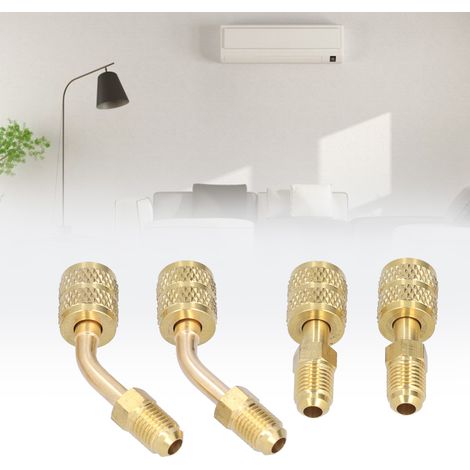 4 Pièces Adaptateur de Chargement Fréon R410, Réducteur 1/4 SAE vers 5/16 SAE pour Outils de Fluide Frigorifique