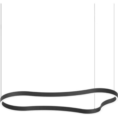 Ideal Lux Sospensione Waves-3 1 luce LED integrato nero materie plastiche alluminio (1/2)