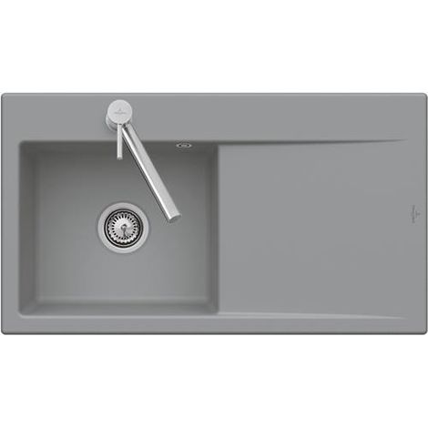 Lavabo encastré VB style métro 50 plat 880 x 490 mm IB droit céramique noir pur