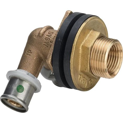 Viega Sanfix Fosta Sanfix P-Double traversée de paroi, d 16mm, Rp 1/2, G 3/4 bronze rouge modèle 2132.41, 310783